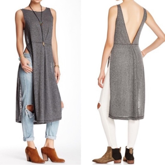 RARE! FREE PEOPLE Comet Maxi Split Side Tunic Dress - Picture 3 of 12